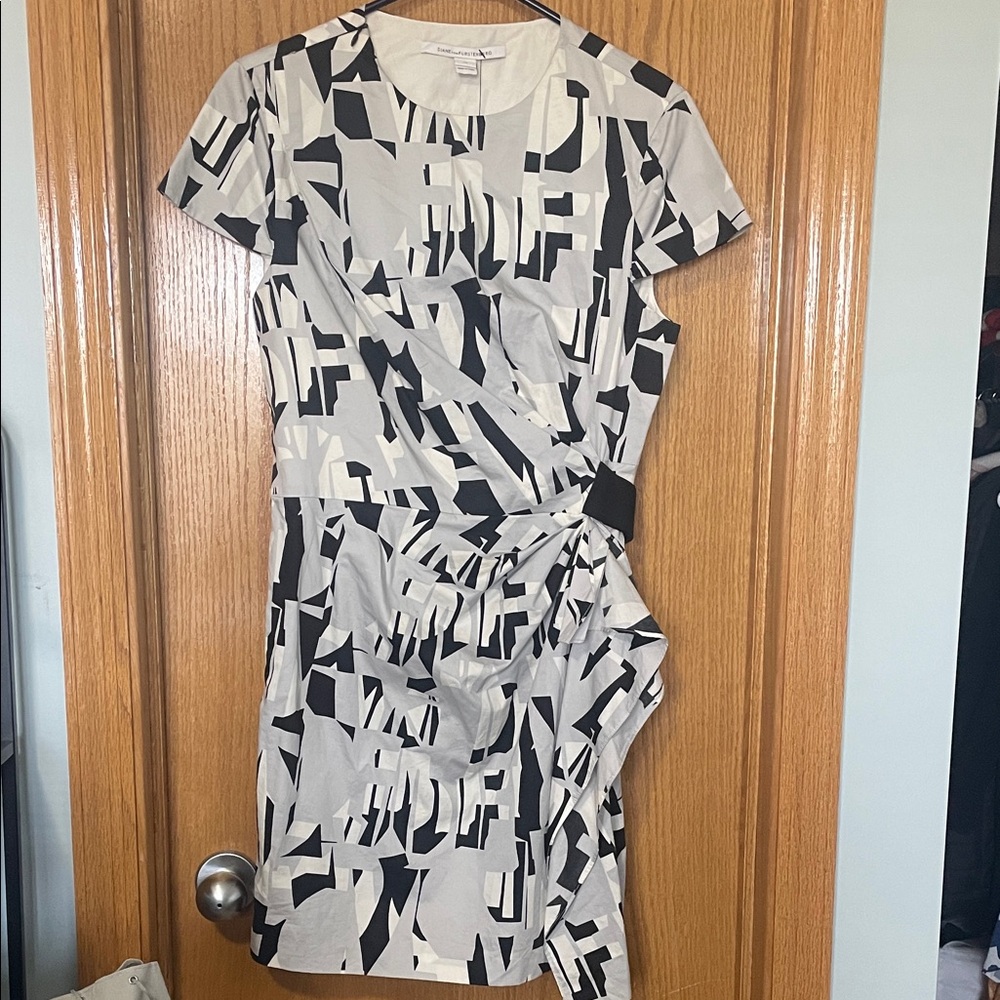 Diane Von Furstenberg Asymmetrical Black and White Dress